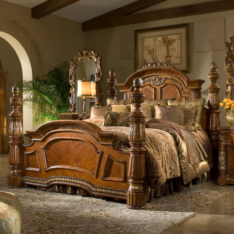 Solid wood poster bedroom sets discount